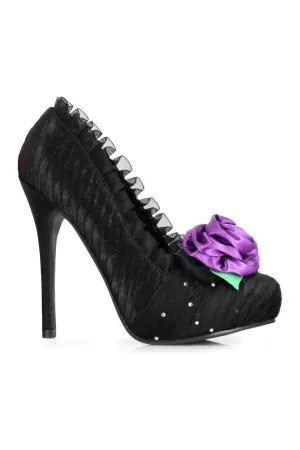 517-PENELOPE Costume Pump | Black Genuine Satin