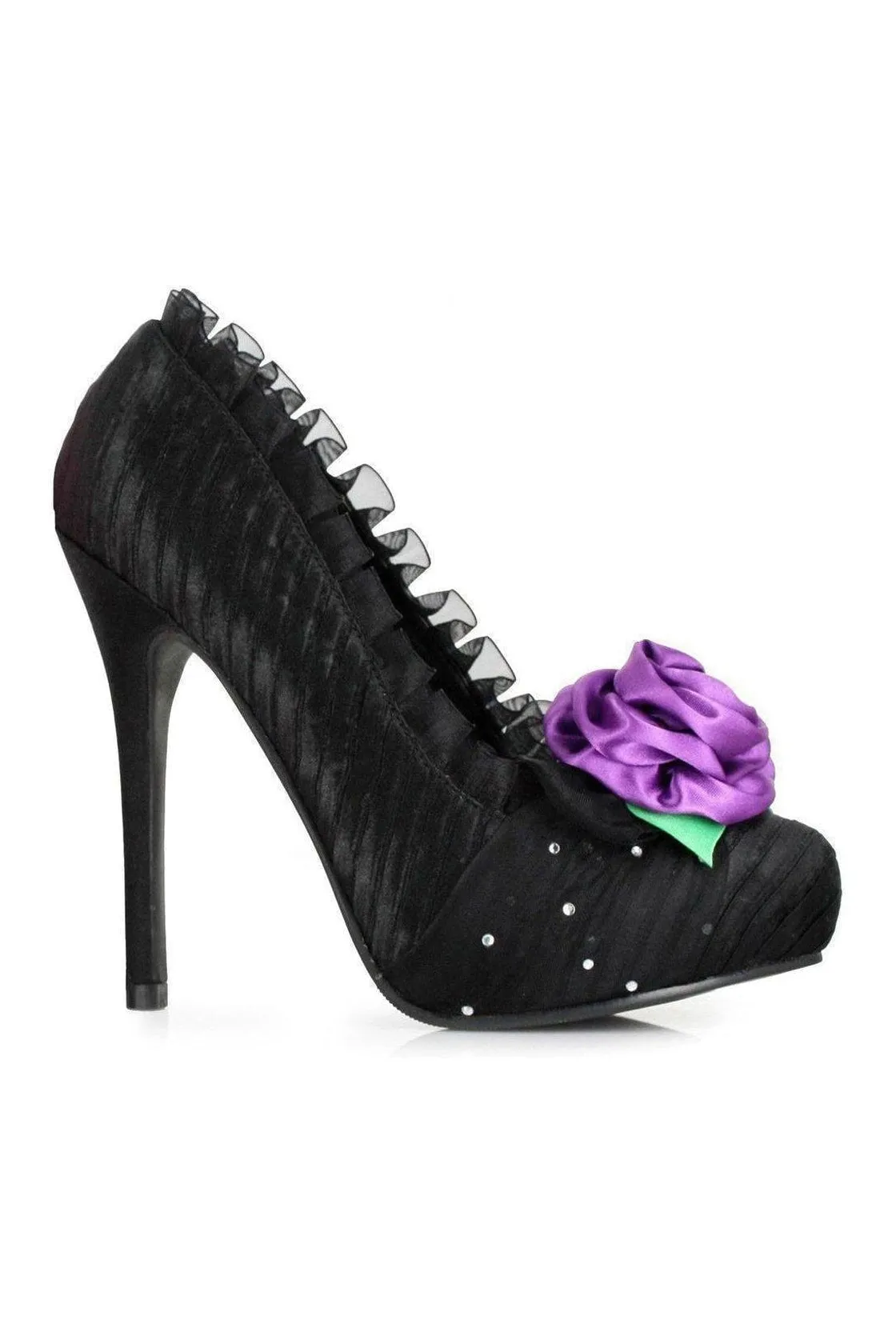 517-PENELOPE Costume Pump | Black Genuine Satin