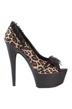 609-JEZEBEL Platform Pump  | Leopard Genuine Satin