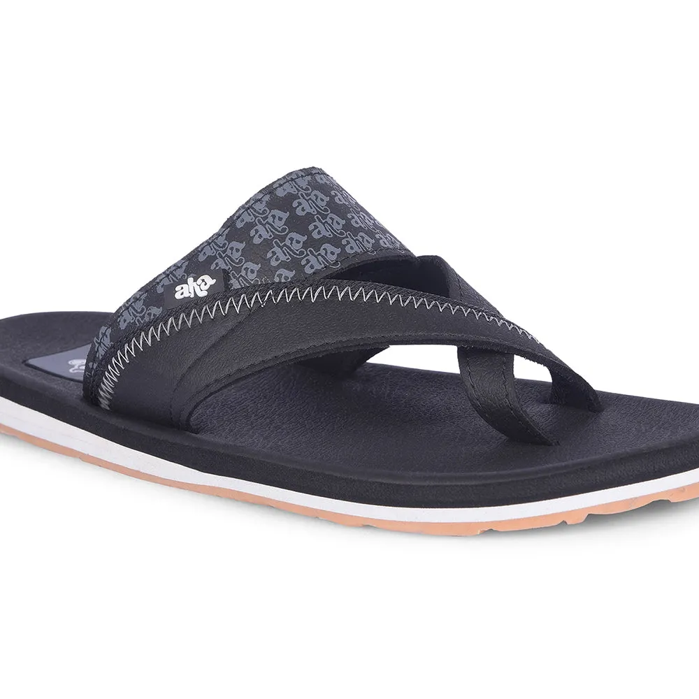 A-HA Casual Black Flip Flop For Men ANCO-02 By Liberty