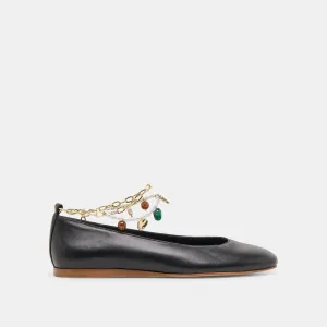 BAIDEN BALLET FLATS BLACK LEATHER