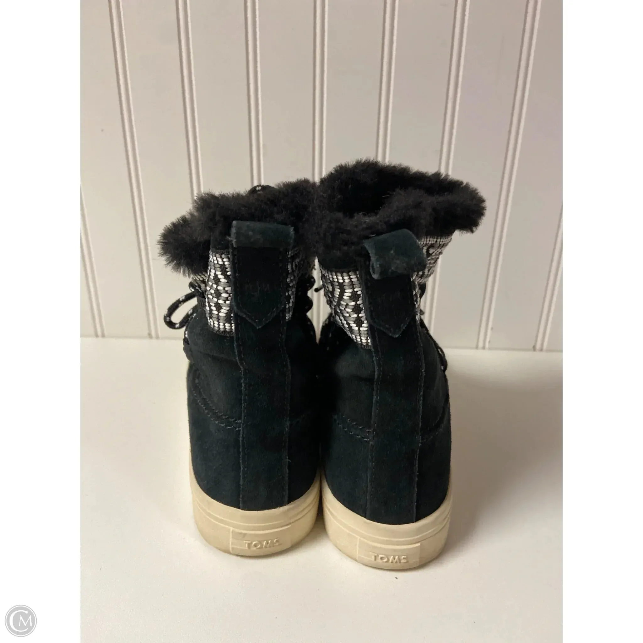 Boots Ankle Flats By Toms In Black & White, Size: 6