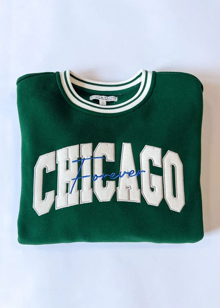 Chicago Forever Embroidered Crew - Green