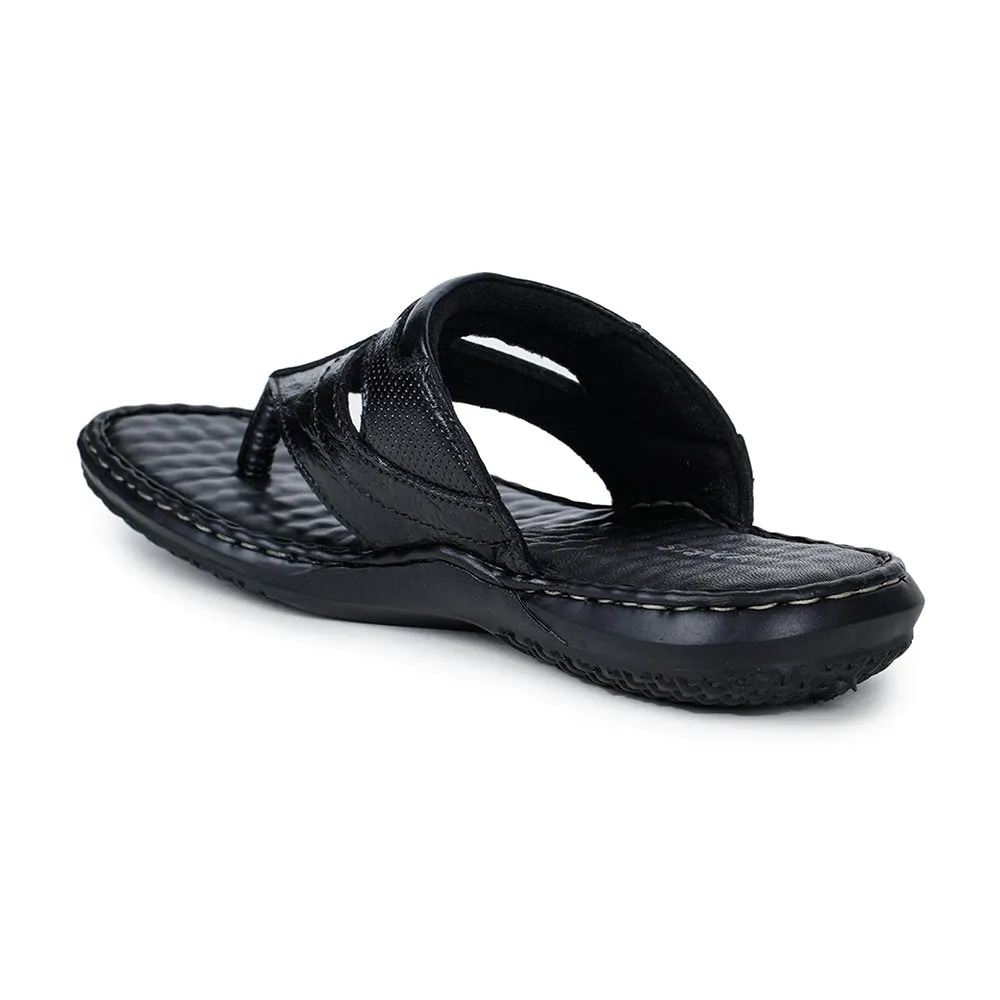 Coolers By Liberty DTL-3 Casual Black Slippers & Flip-Flop For Men