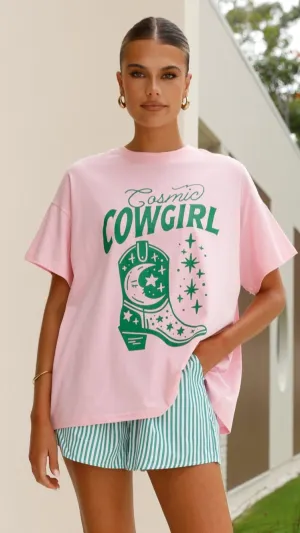 Cosmic Cowgirl Top and Shorts Set - Pink/Green