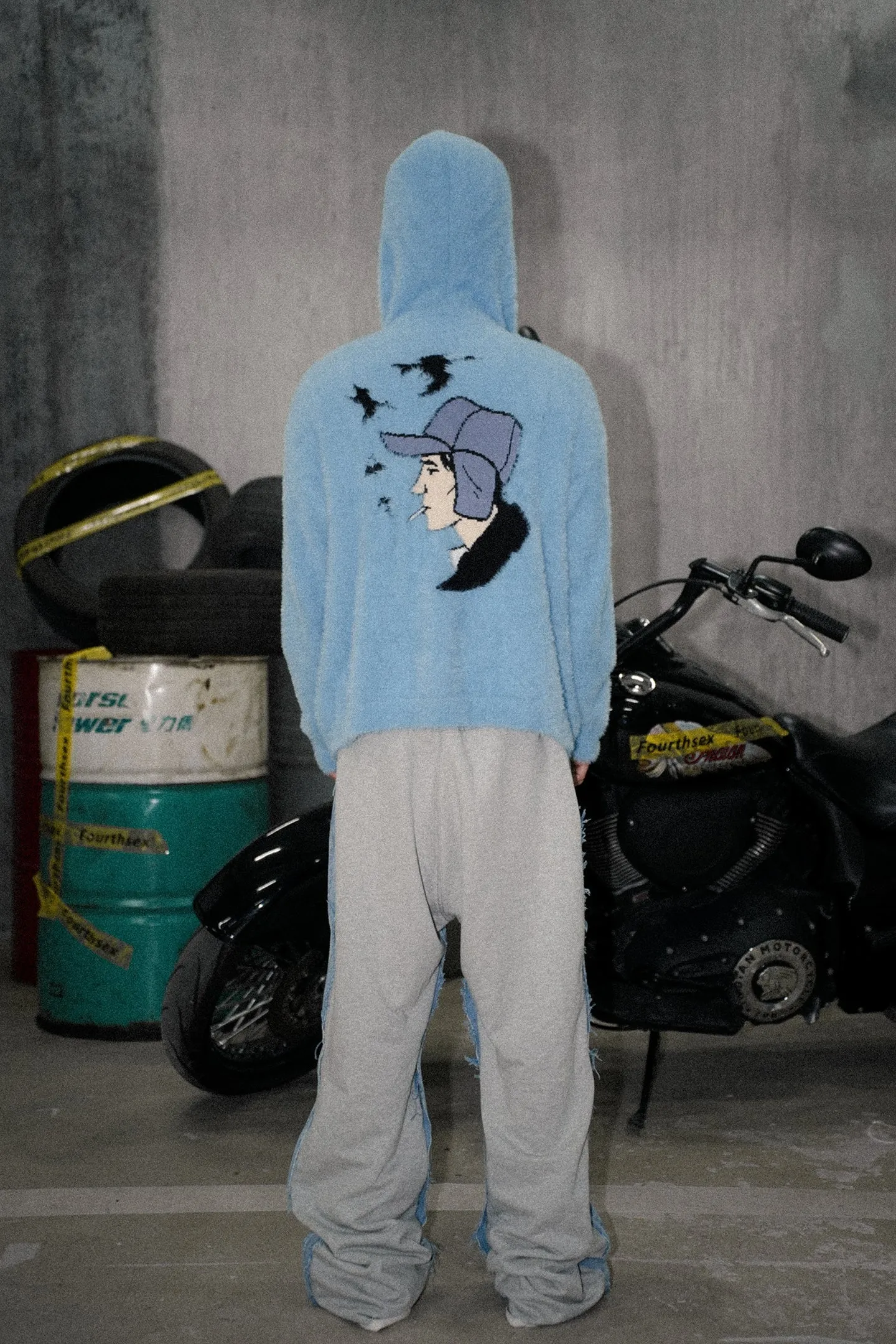 ‘Denim Front, Jogger Back’ Washed Whisker Denim Pants