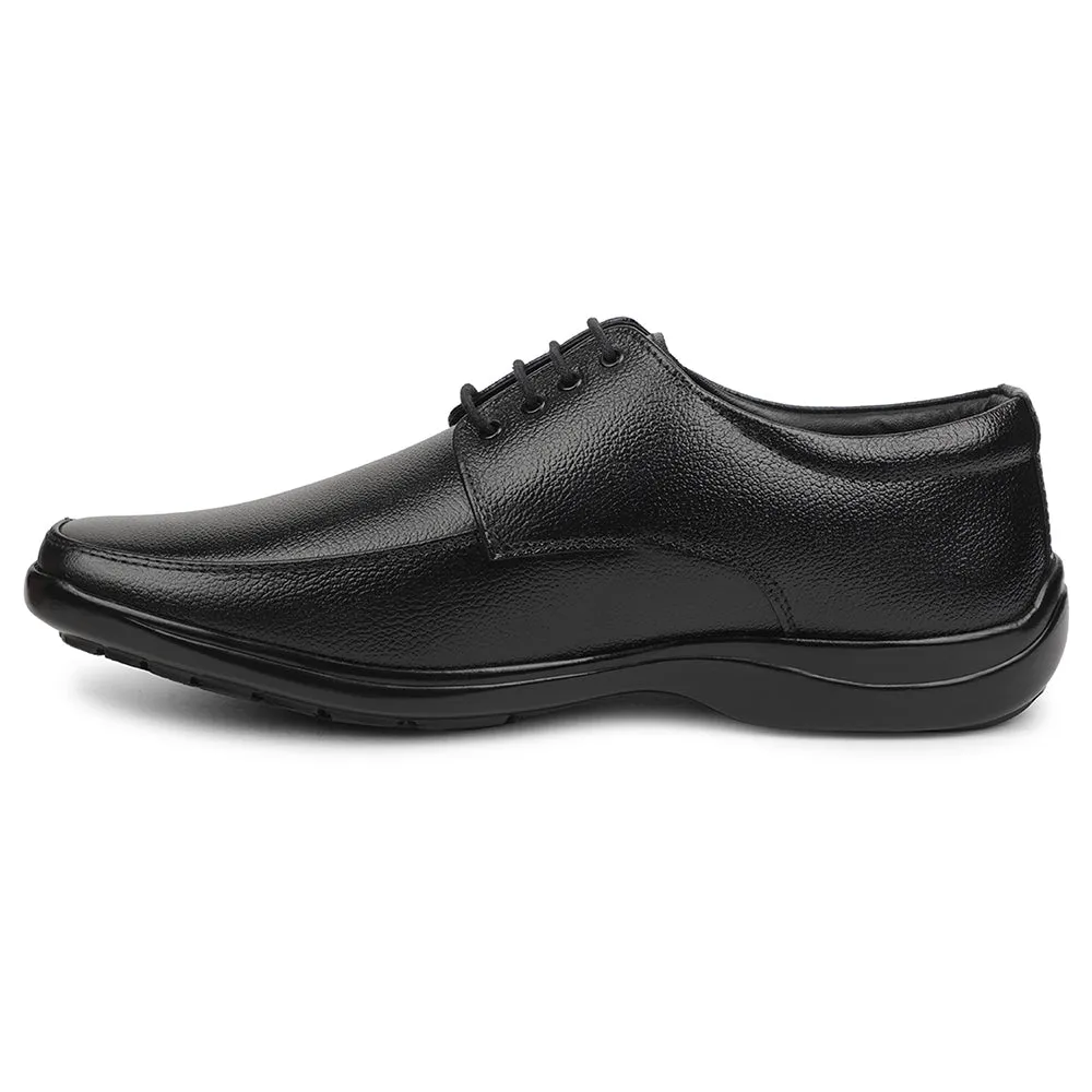 Fortune Black Formal Lacing Derby Shoes For Men REL-1 By Liberty