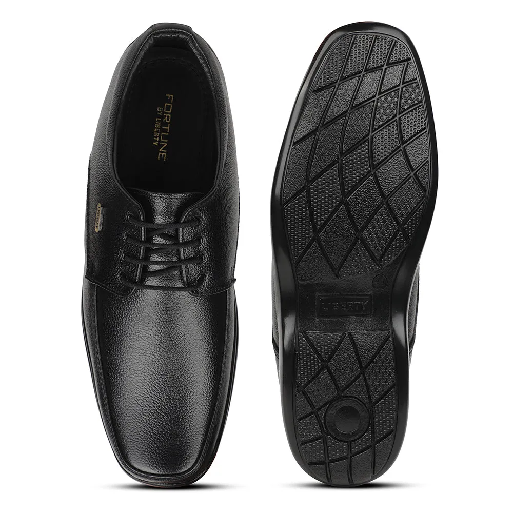 Fortune Black Formal Lacing Derby Shoes For Men REL-1 By Liberty