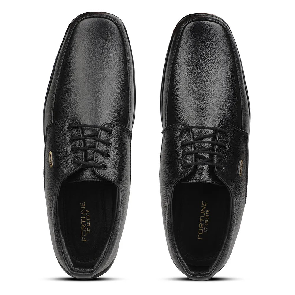 Fortune Black Formal Lacing Derby Shoes For Men REL-1 By Liberty