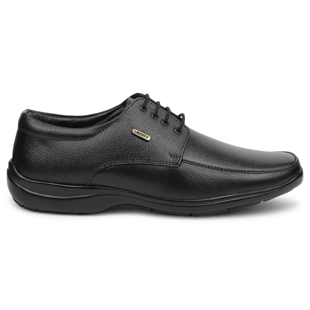 Fortune Black Formal Lacing Derby Shoes For Men REL-1 By Liberty
