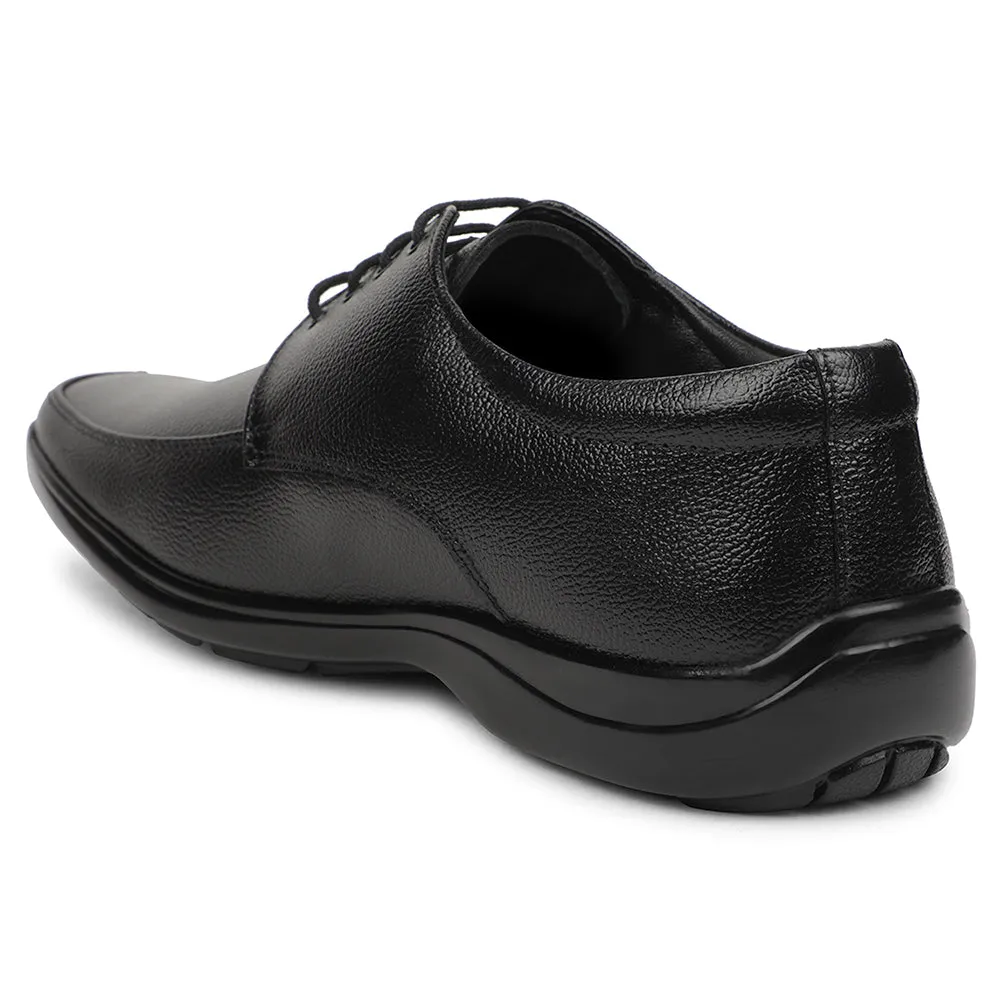 Fortune Black Formal Lacing Derby Shoes For Men REL-1 By Liberty