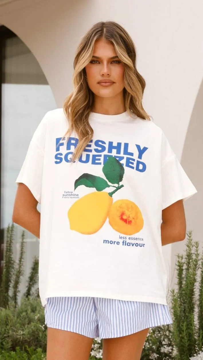 Freshly Squeezed Top & Shorts Set - White/Blue
