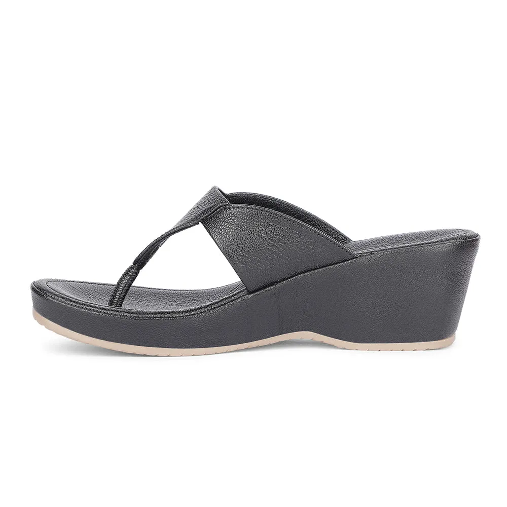 Healers Casual Black Wedges Heels For Women J332-41 By Liberty