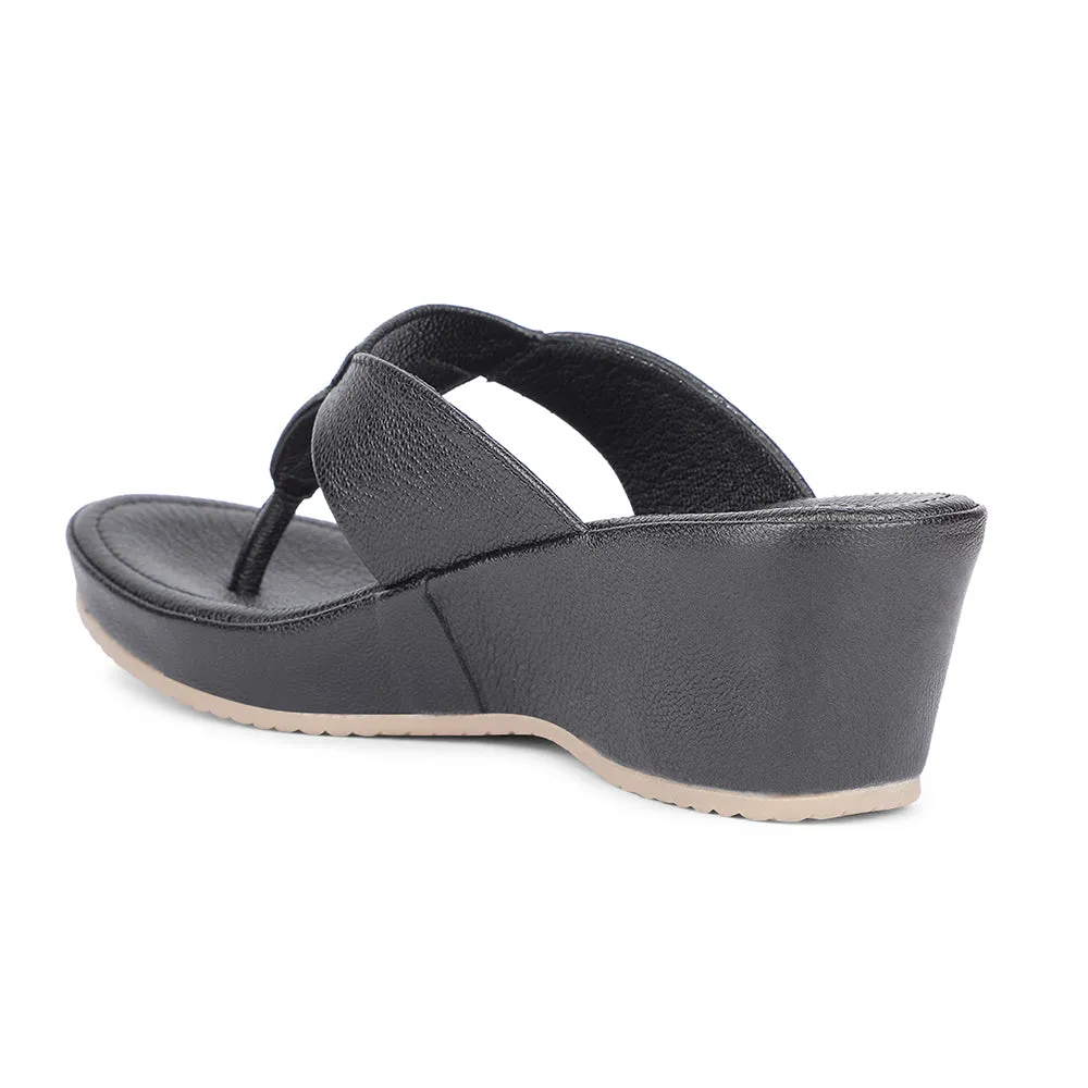 Healers Casual Black Wedges Heels For Women J332-41 By Liberty