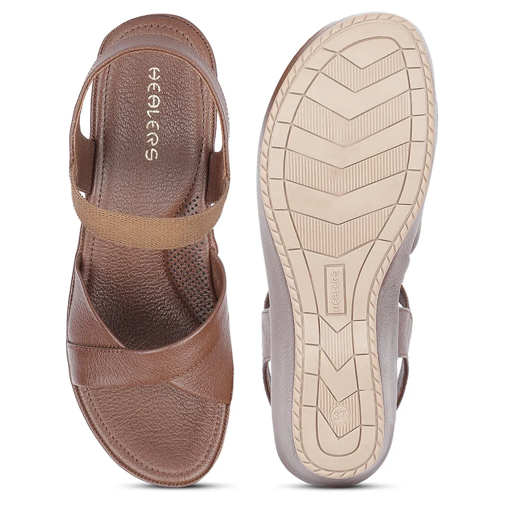 Healers Casual Brown Wedges Heel Sandal For Women J332-39 By Liberty