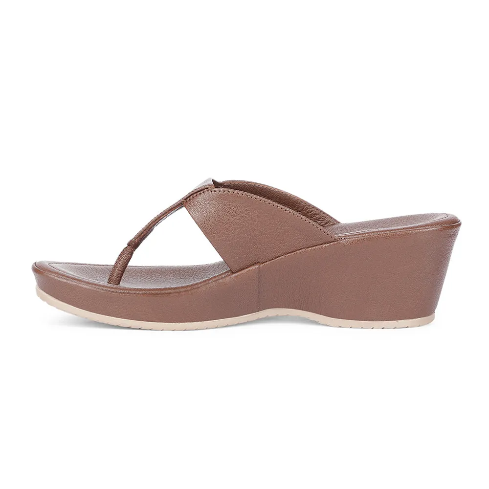 Healers Casual Brown Wedges Heels For Women J332-41 By Liberty