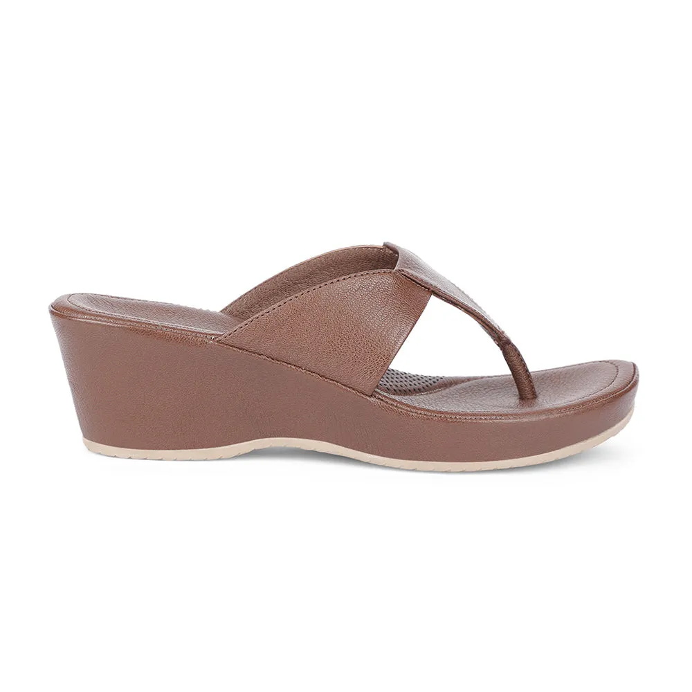 Healers Casual Brown Wedges Heels For Women J332-41 By Liberty
