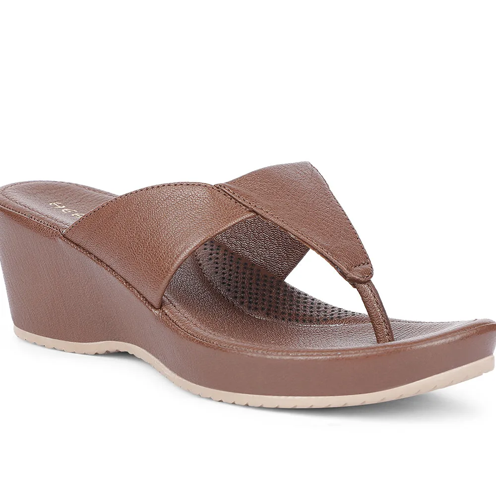 Healers Casual Brown Wedges Heels For Women J332-41 By Liberty