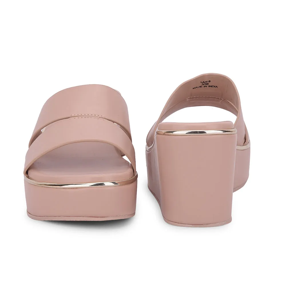 Healers Casual Peach Wedges Heels For Women LAX-3 By Liberty