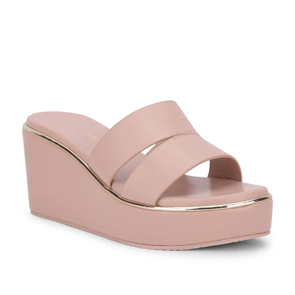 Healers Casual Peach Wedges Heels For Women LAX-3 By Liberty