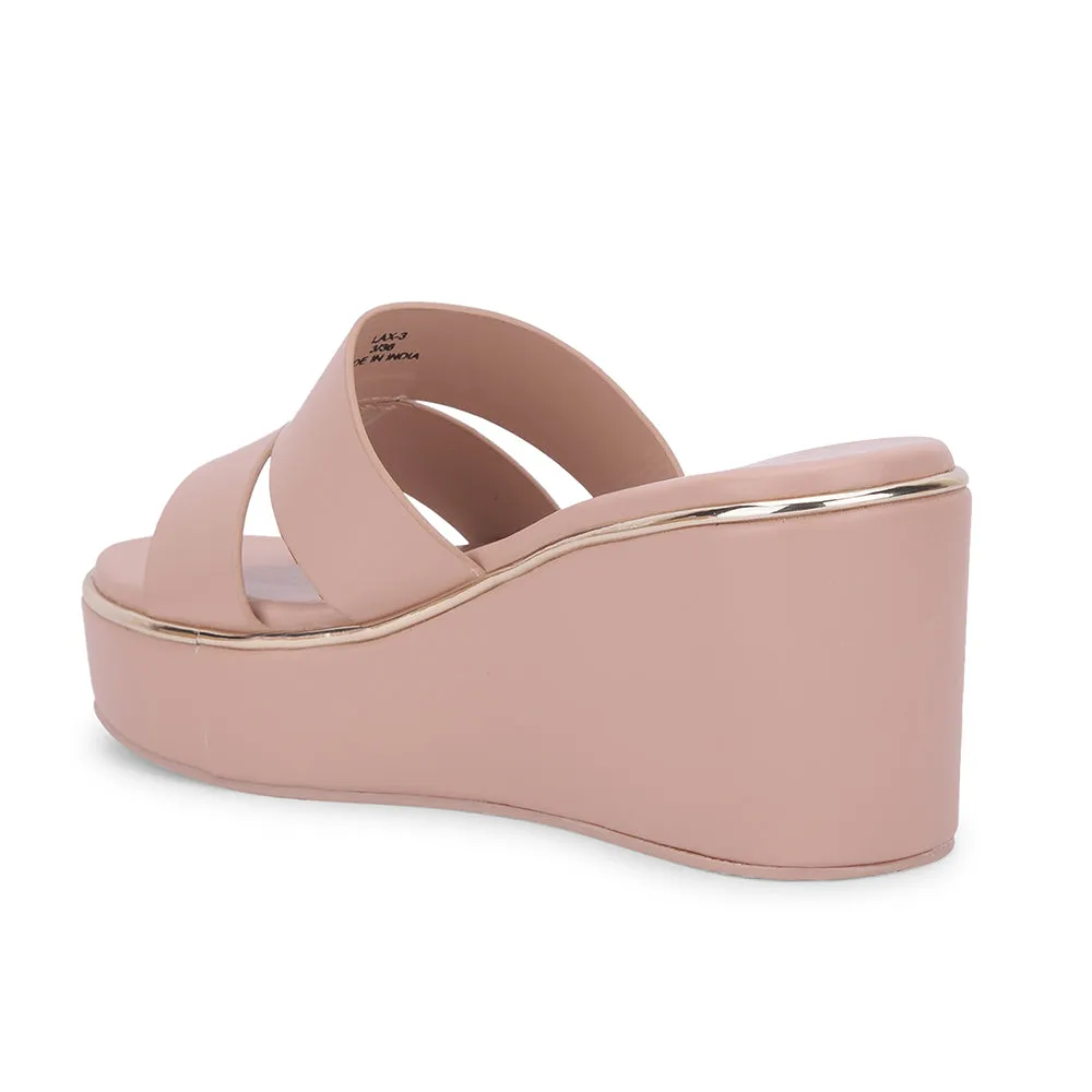 Healers Casual Peach Wedges Heels For Women LAX-3 By Liberty