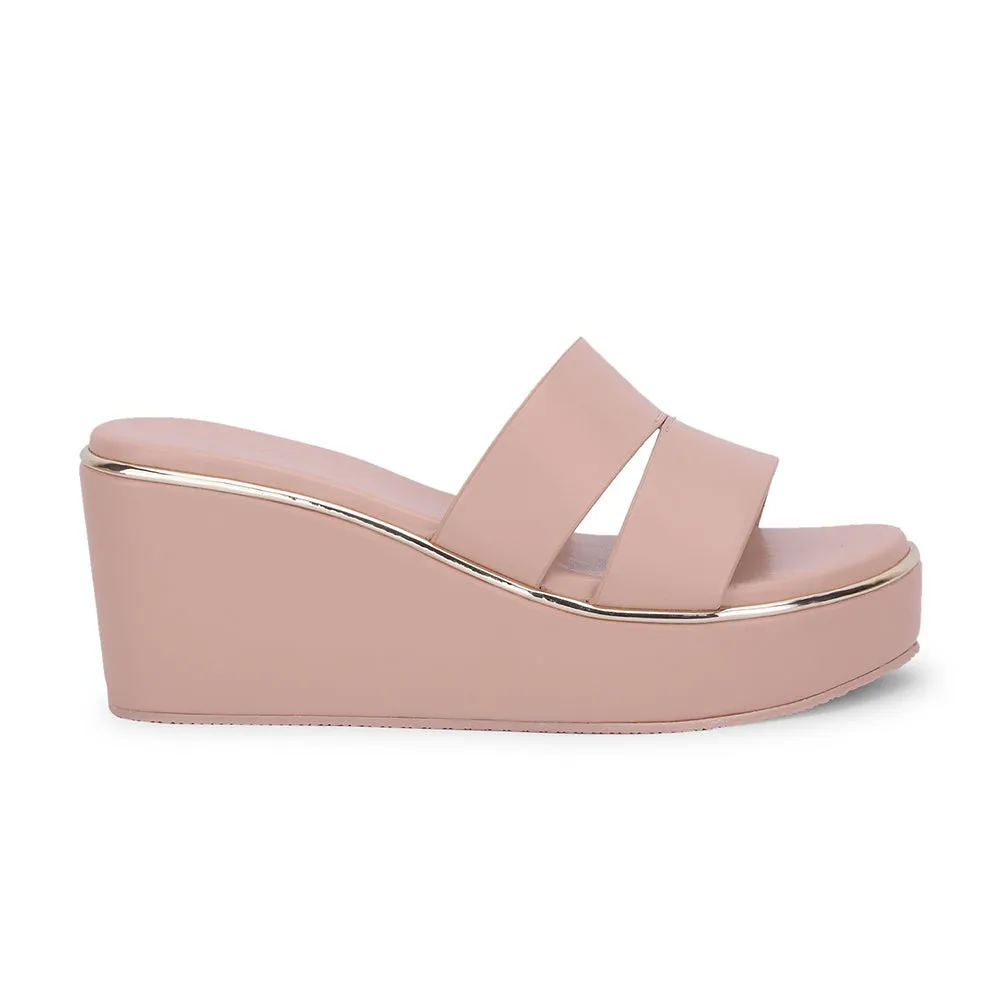 Healers Casual Peach Wedges Heels For Women LAX-3 By Liberty