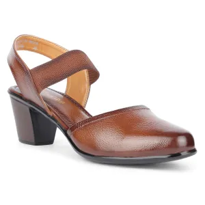 Healers Casual Tan Block Heel Sandal For Women T840-06 By Liberty