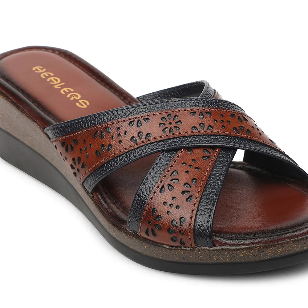 Healers Navy Blue Casual Wedge Heel Sandal For Women TLO-102 By Liberty