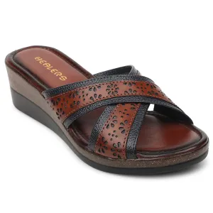 Healers Navy Blue Casual Wedge Heel Sandal For Women TLO-102 By Liberty