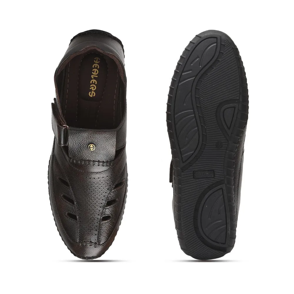 Healers Tan Casual Buckle Sandal For Men JPL-205 By Liberty