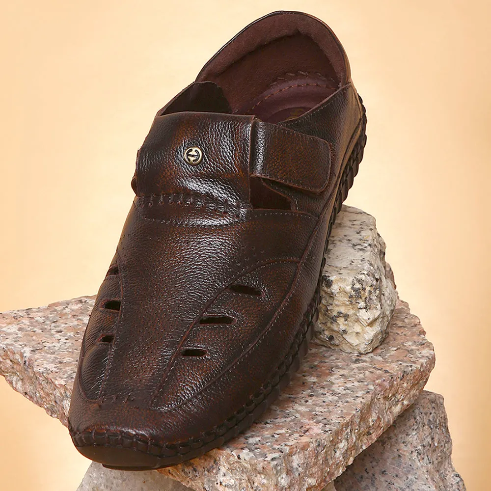 Healers Tan Casual Buckle Sandal For Men JPL-205 By Liberty