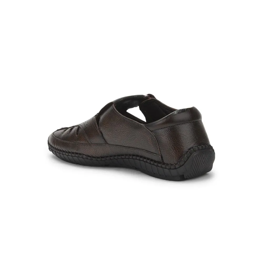 Healers Tan Casual Buckle Sandal For Men JPL-205 By Liberty