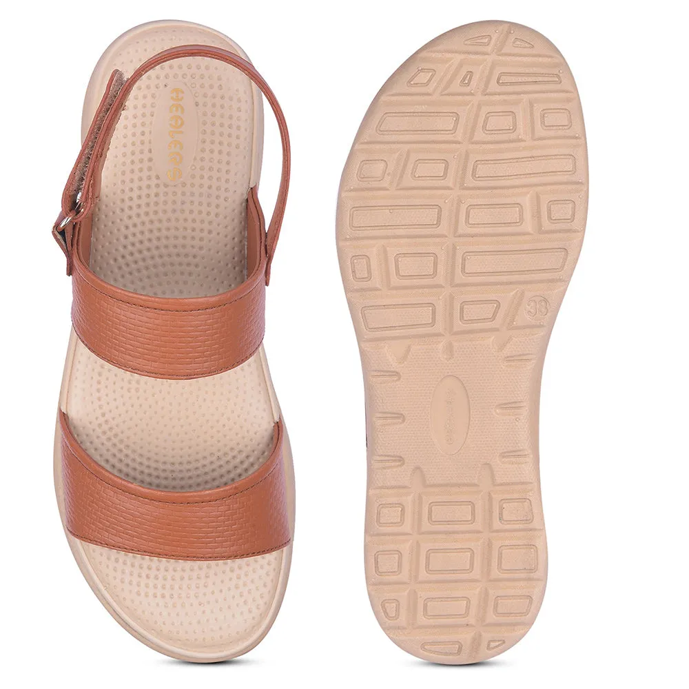 Healers Tan Casual Sandal For Women SOFIA-2E By Liberty