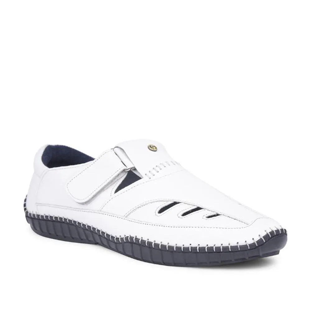Healers White Casual Buckle Sandal For Men JPL-205 By Liberty
