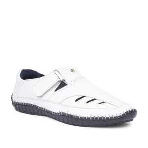 Healers White Casual Buckle Sandal For Men JPL-205 By Liberty