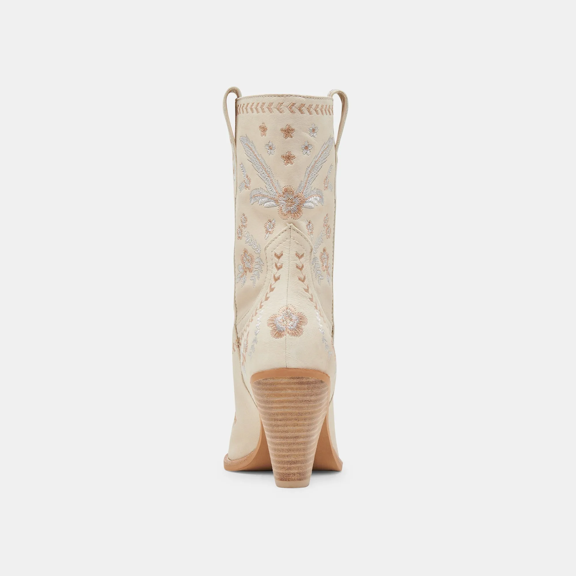 JESSEY FLORAL BOOTS CREME NUBUCK