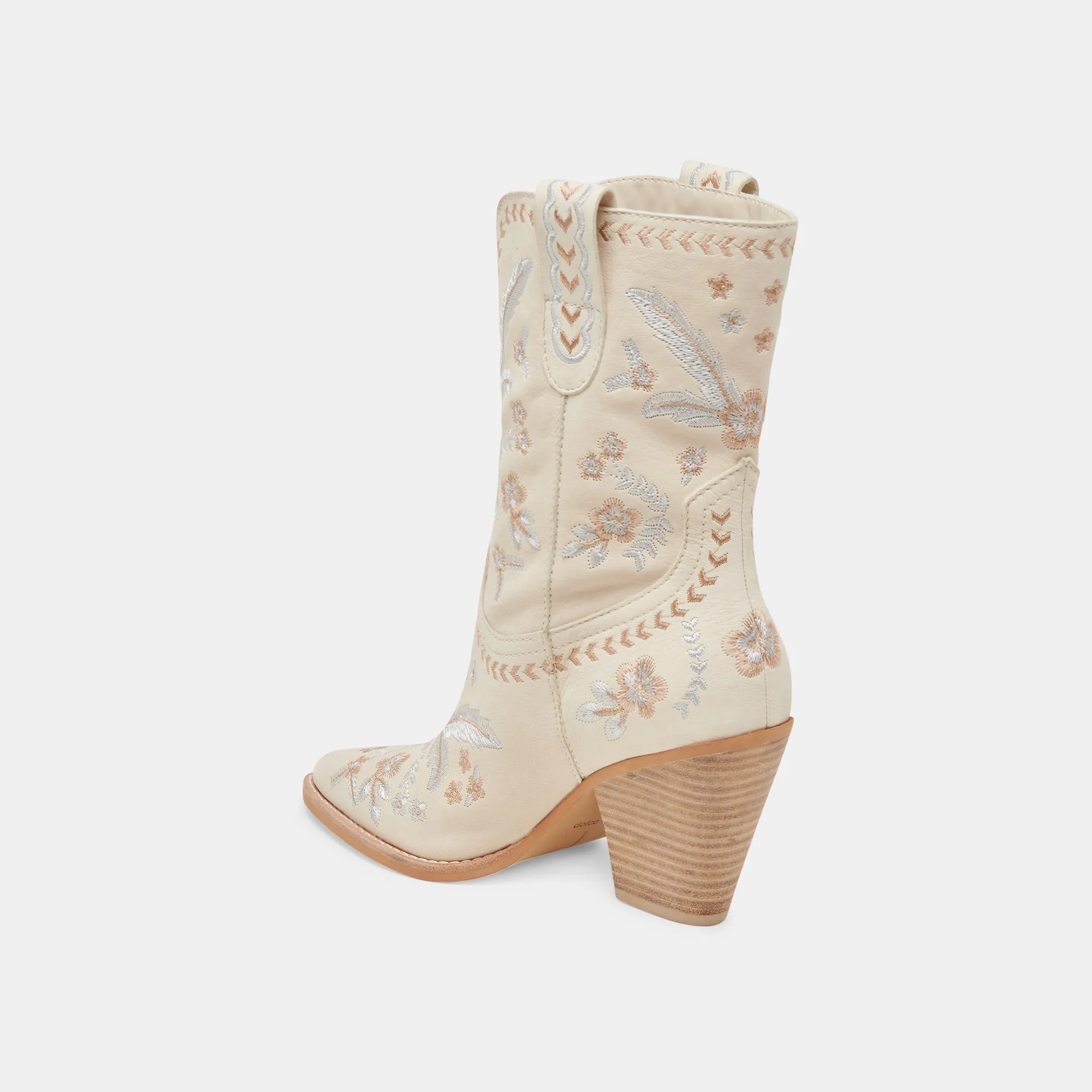 JESSEY FLORAL BOOTS CREME NUBUCK