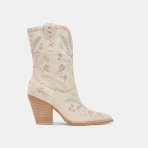 JESSEY FLORAL BOOTS CREME NUBUCK