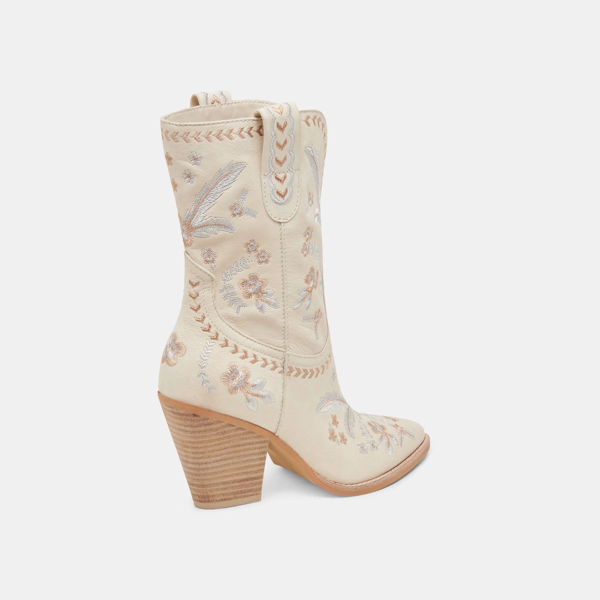 JESSEY FLORAL BOOTS CREME NUBUCK