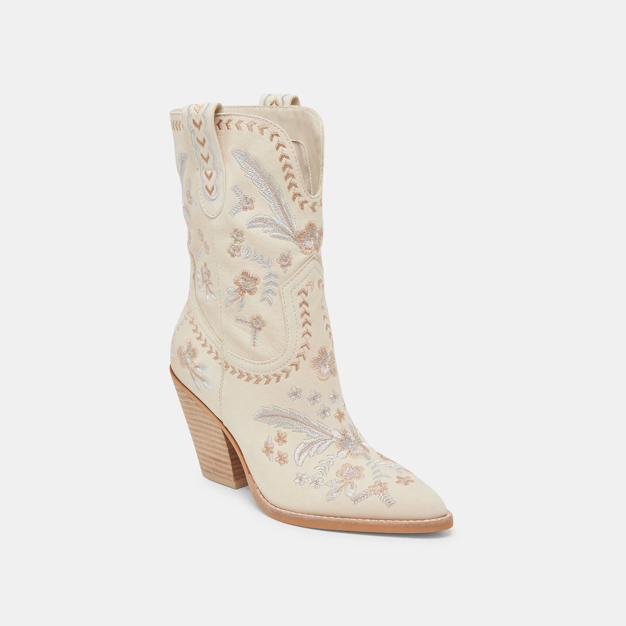 JESSEY FLORAL BOOTS CREME NUBUCK