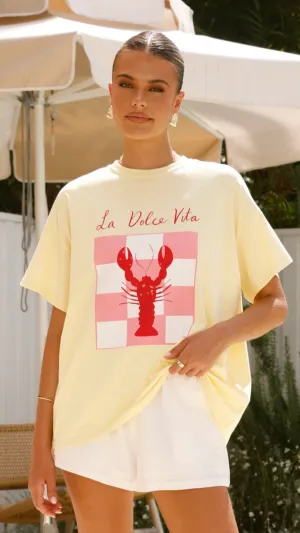 La Dolce Lobster Tee - Yellow