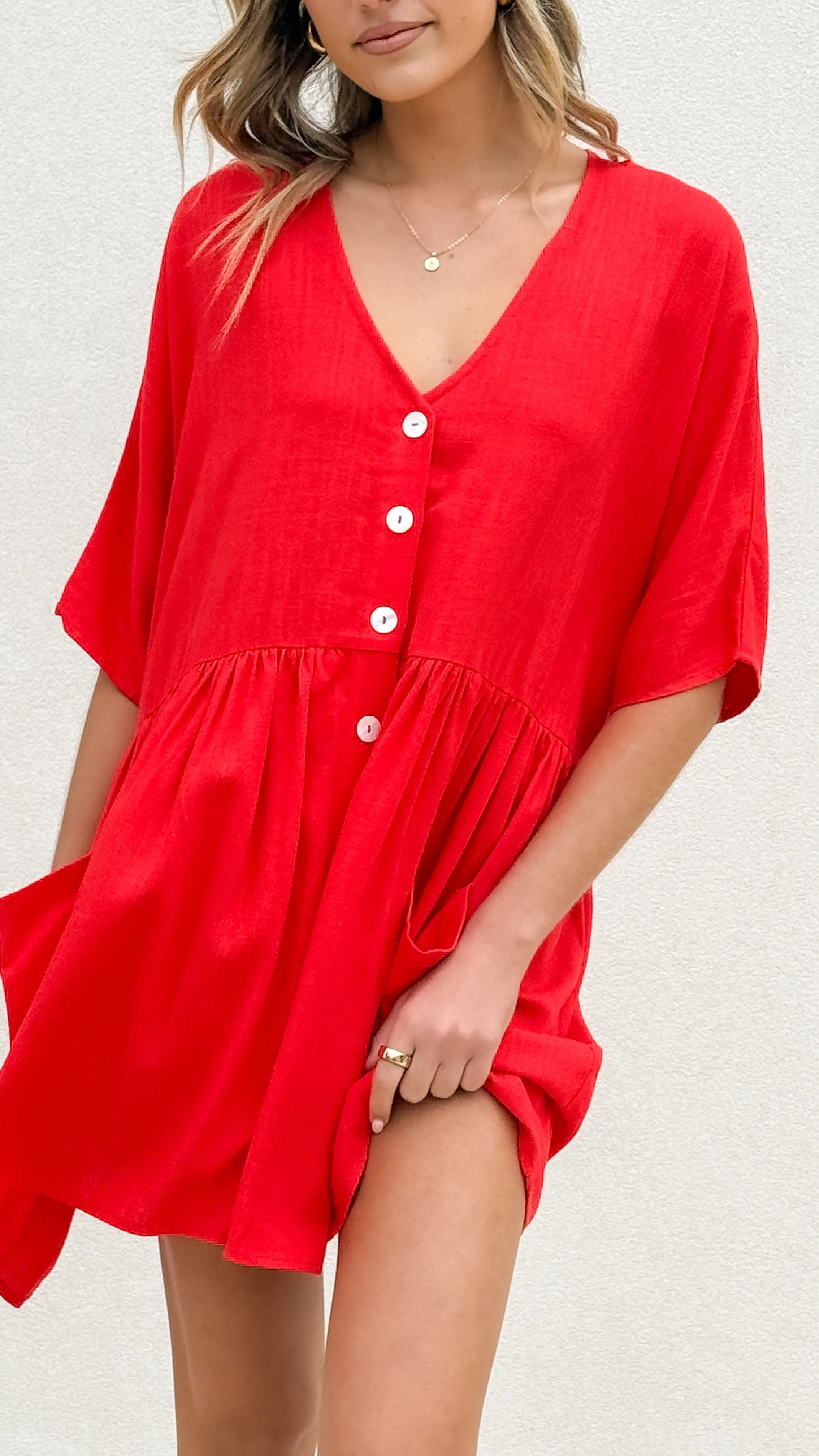 Leah Mini Dress - Red