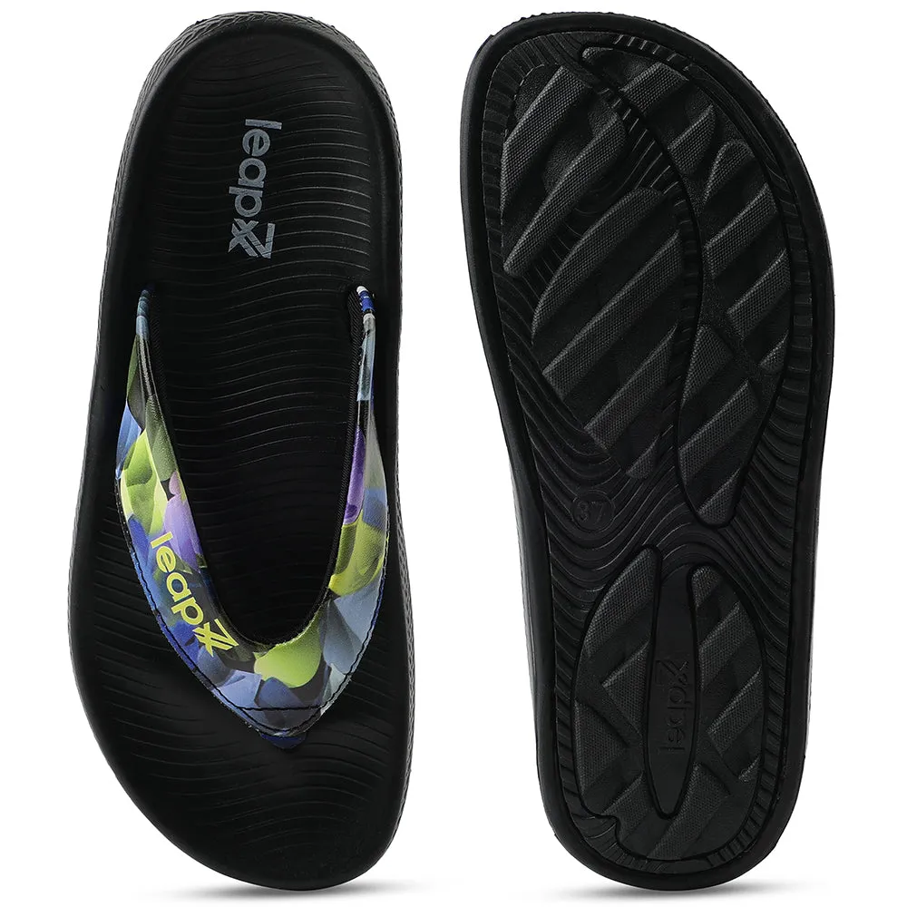 Leap7x Black Casual Flip-Flop For Women NITWALK-L3 By Liberty