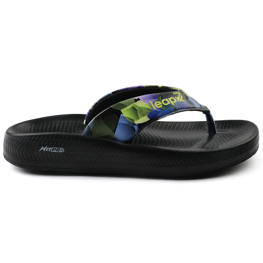 Leap7x Black Casual Flip-Flop For Women NITWALK-L3 By Liberty