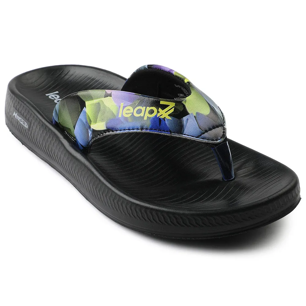 Leap7x Black Casual Flip-Flop For Women NITWALK-L3 By Liberty