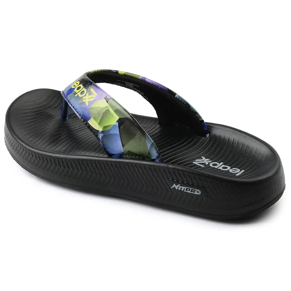 Leap7x Black Casual Flip-Flop For Women NITWALK-L3 By Liberty