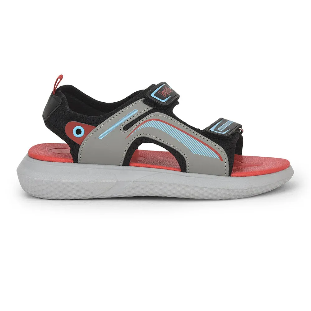 Lucy & Luke (Black) Casual Sandal For Kids HIPPO-21M By Liberty