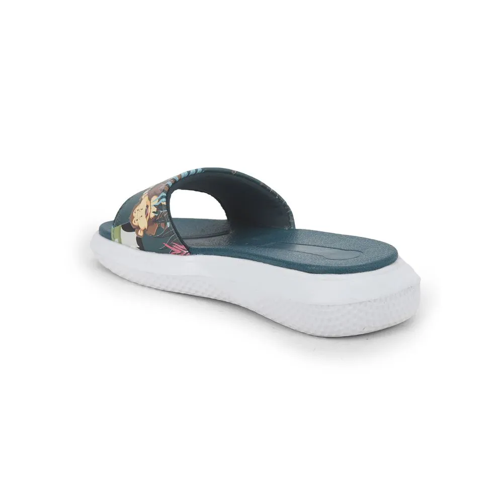 Lucy & Luke Blue Casual Slides For Kids HIPPO-30S By Liberty