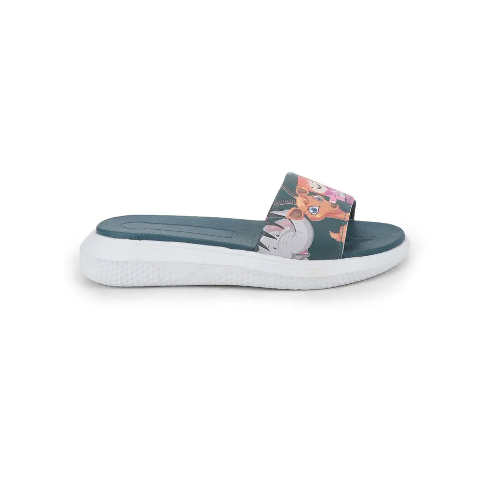 Lucy & Luke Blue Casual Slides For Kids HIPPO-30S By Liberty