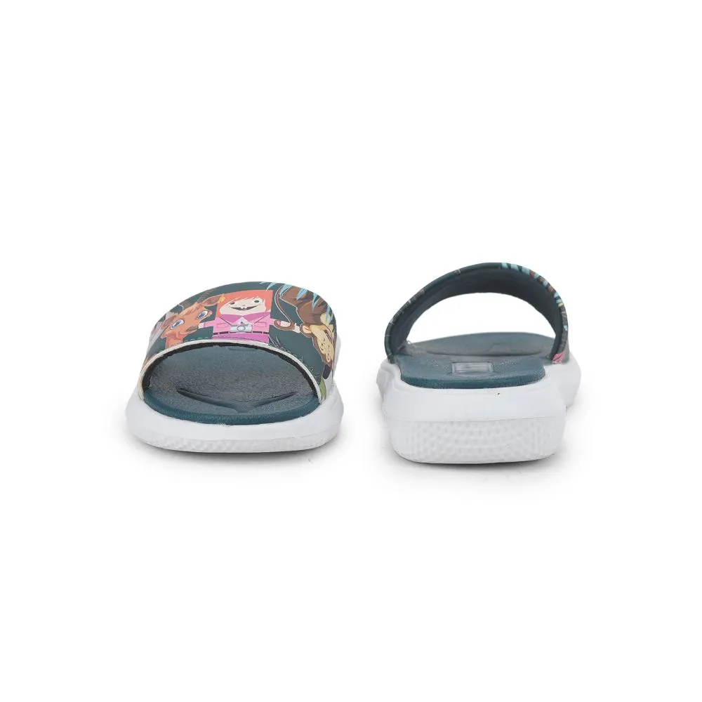 Lucy & Luke Blue Casual Slides For Kids HIPPO-30S By Liberty